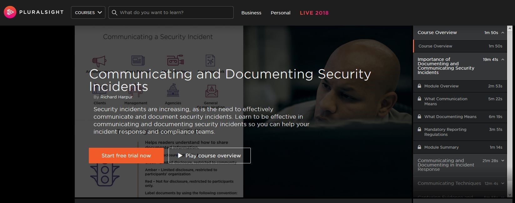 New Pluralsight Course: Communicating and Documenting Security Incidents